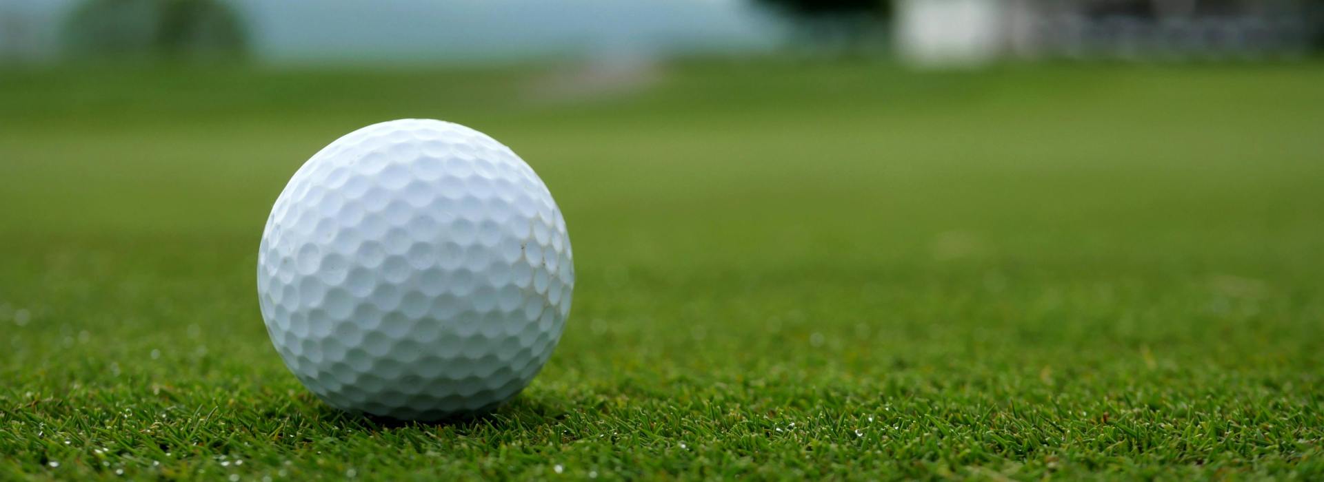 Golf ball on green